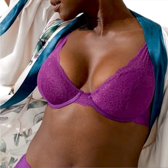 Soma Lightest Lift Purple Lace Plunge bra, size 34DD - Picture 1 of 8